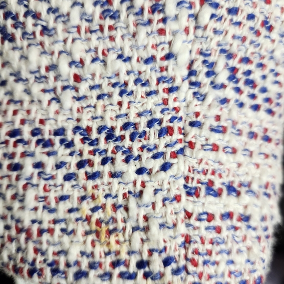 Sandro Paris Tweed Patches Tricolor Cardigan Blazer Jacket | Patriotic colorway - Picture 6 of 6